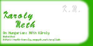 karoly meth business card